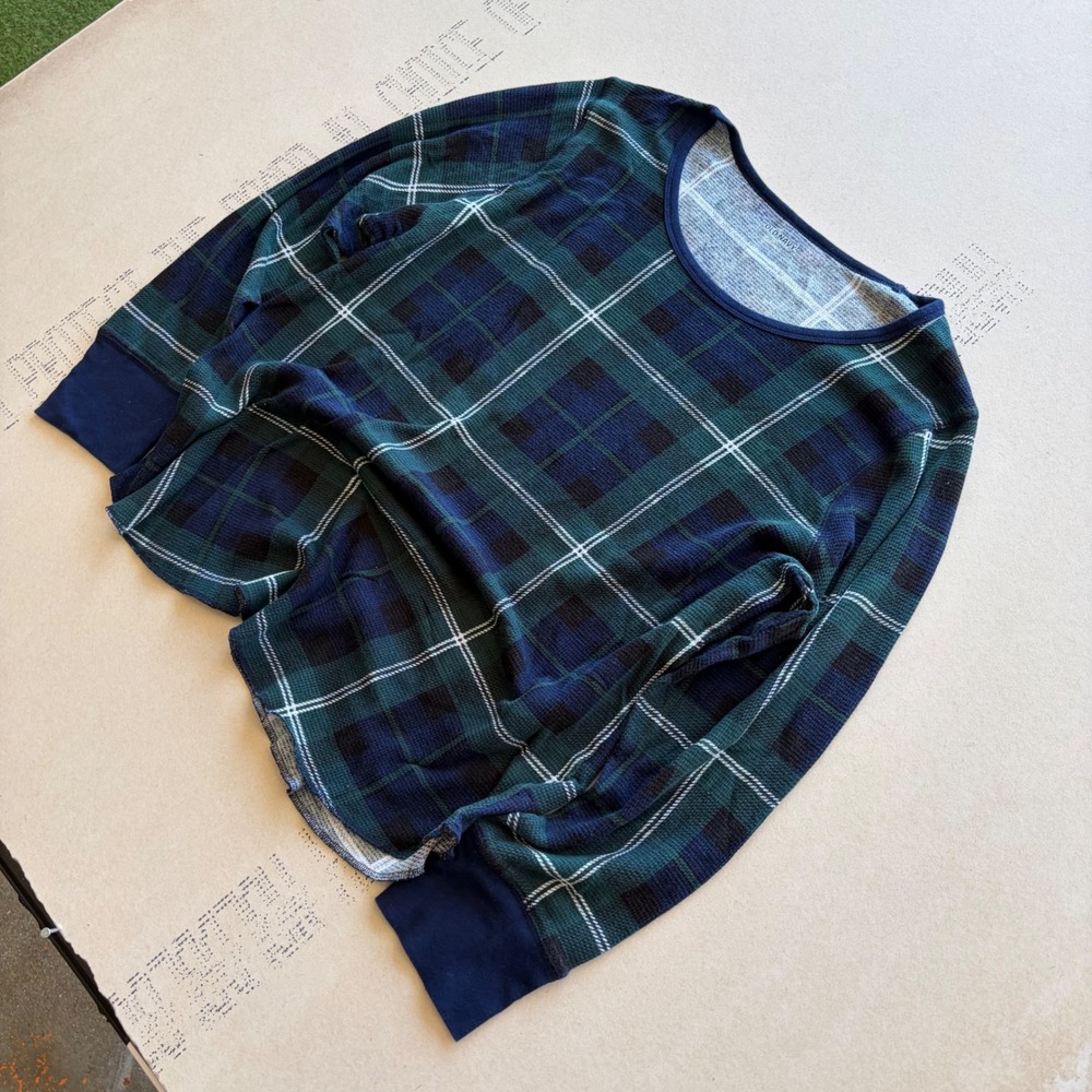 Y2K‎ Old Navy Plaid Fairy Waffle Knit Thermal Long Sleeve T-shirt
